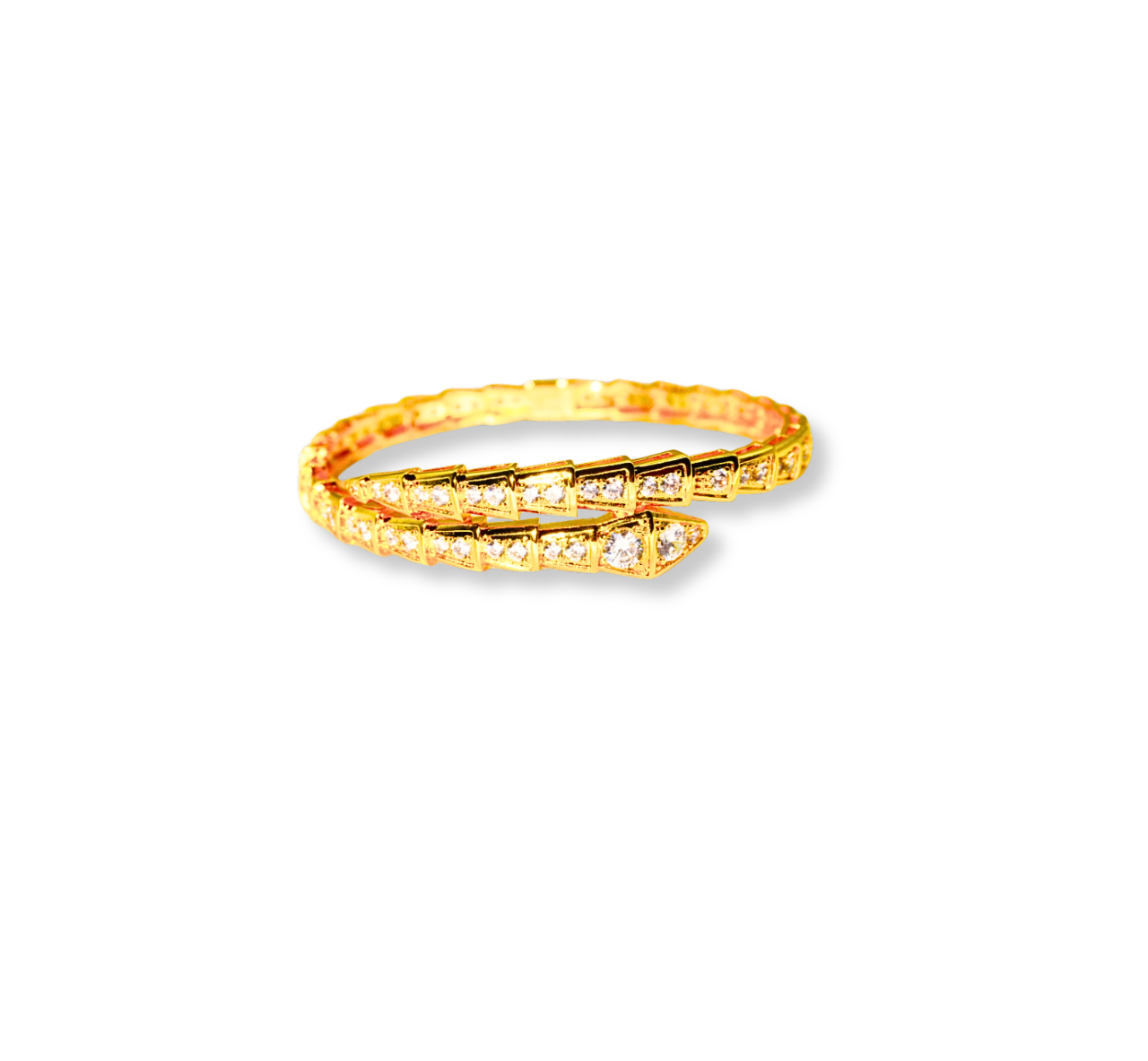 BRL895136G- Gold-Plated Snake-Style Bangle Bracelet