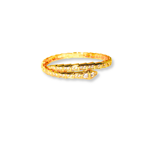 BRL895136G- Gold-Plated Snake-Style Bangle Bracelet