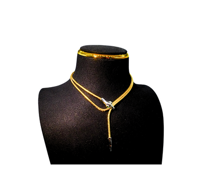 N899509AG-Gold-Plated Lariat Y-Necklace with Minimalist Charm