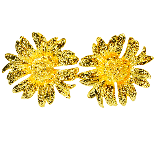 Golden Daisy Blossom Earrings